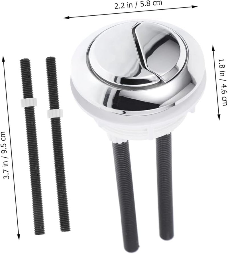 Veemoon Dual Push Toilet Flush Button Silver Replacement for Round Water Tanks Easy to Install - Image 5